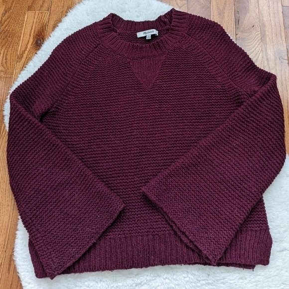 𝅺madewell wide flared sleeve knit pullover sweater alpaca blend xxs - Picture 3 of 11